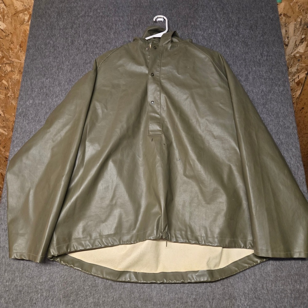 Vintage 1940s USN N-2 Rain Parka Jacket Anorak Smock Scovill Gripper Large